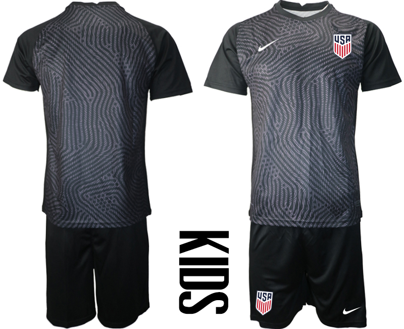 Youth 2020-2021 Season National team United States goalkeeper black Soccer Jersey1->united states jersey->Soccer Country Jersey
